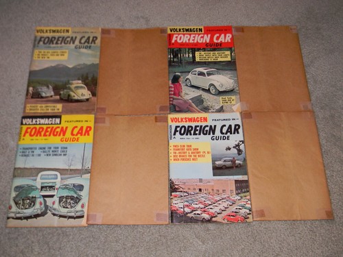 1964 FOREIGN CAR GUIDE: VW Volkswagen Magazine LOT of 4 With Original Sleeves