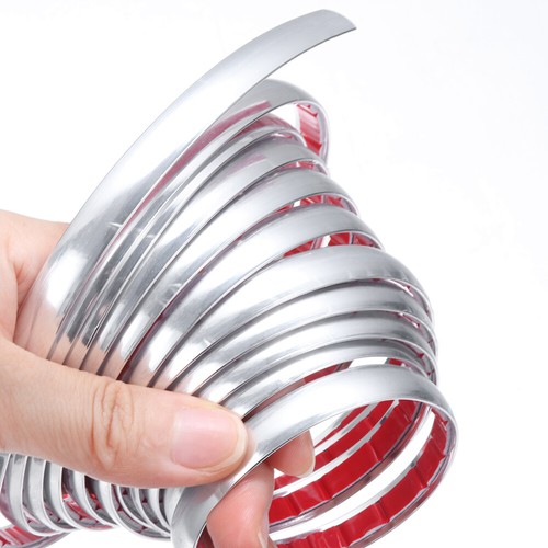 8mm 5M Chrome Strip Car Molding Trim Cover Window Door Grille Bumper Protection - Picture 6 of 8
