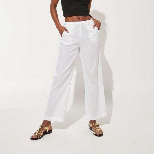 J.Crew Airy Gauze Beach Pants Womens Relaxed Fit Sheer White Lightweight Pockets - Picture 1 of 5