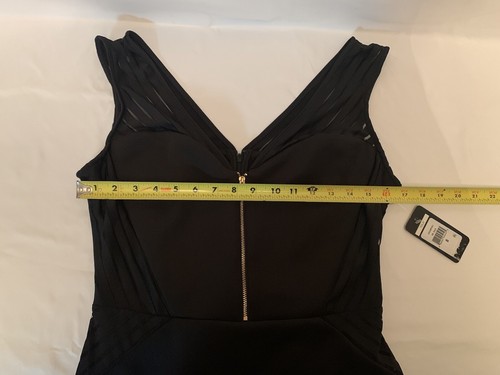 NWT GUESS Iola Black Half Zip Front Sleeveless Scuba Dress Women's Size 8 - Picture 9 of 10
