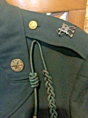 1960s Army Uniform 3rd Armored Div w/ 6th Field Artillery pin cord scarf pants - Foto 3 di 9