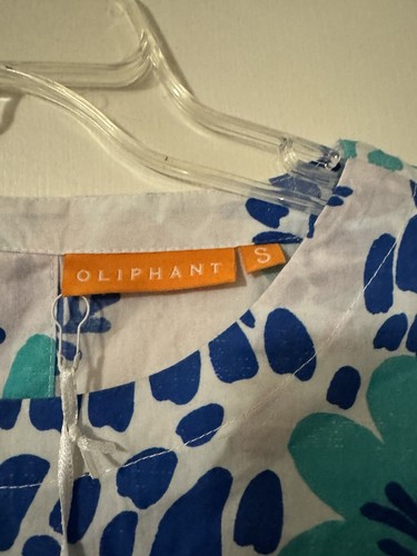 Oliphant Puffärmel Bluse Top 100 % Baumwolle Neu mit Etikett abstrakt Blumen Größe Small Tunika - Bild 6 von 8