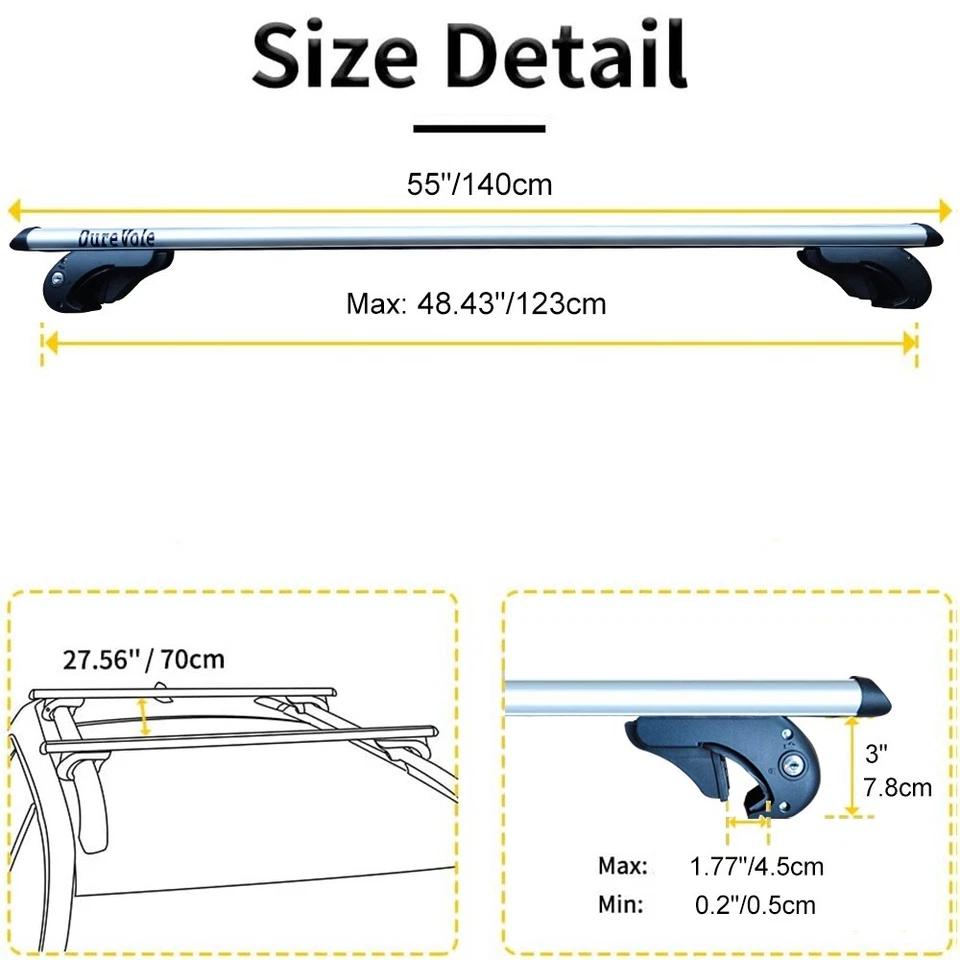 Поперечная штанга 2 шт подходит для Ford Explorer Sport Trac 2001-2010 багажник на крышу с замком - Изображение 4 из 4