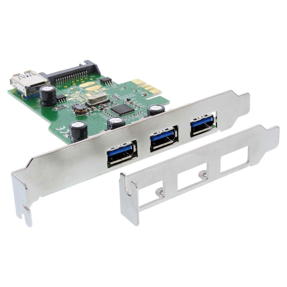 InLine Scheda USB 3.0, 3x esterne, 1x interne, PCIe ( PCI-Express ), alimentazio