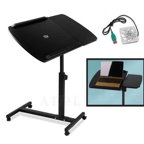 New Laptop Desk Office Home Table Rolling Angel Height Adjustable Over Bed Stand - Picture 2 of 12