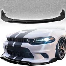 Matte Black Front Bumper Splitter Spoiler Lip For Dodge Charger 15-23 SRT-Style