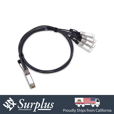 Generic 100GB QSFP28+ to 4x SFP28+ 25GB Breakout Direct Attached Copper Cable 2M