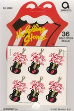 ROLLING STONES 1983 PACK OF 36 SELF-STICK SEALS FROM MUSIDOR B.V.