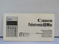 vecchio LIBRETTO DI ISTRUZIONI CANON PALMTRONIC LD-8Ms calcolatrice vintage da