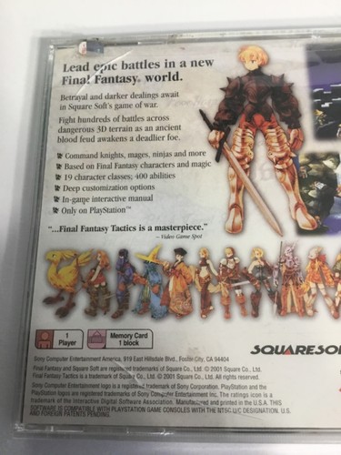 Rare Vintage New Toys R Us Sony Playstation Final Fantasy Tactics Greatest Hits - Picture 8 of 10