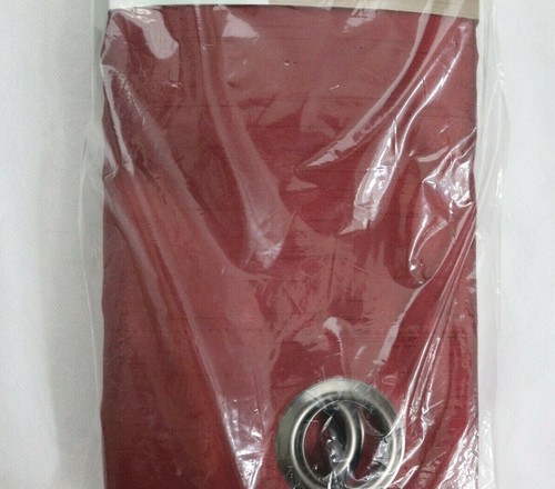 2 JCP Malone Silk Like Grommet Curtain Panel 50X84 Maroon Dark Red Blackout Line - Picture 6 of 7