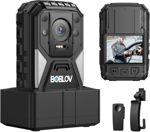 BOBLOV B4K4 Body Worn Camera 4K 128G Video Recorder GPS Police Security Camera - Picture 1 of 10