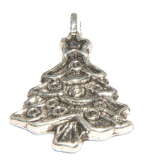 Christmas Tree 6 Charm Tibetan Silver J1298