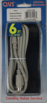 QVS PS/2 Keyboard/Mouse 6' Extension Cable CC321-06S