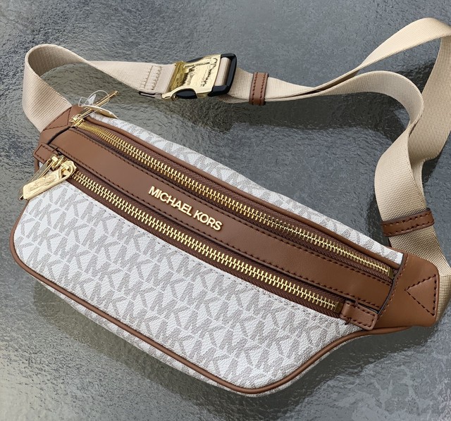 Michael Kors Kenly 35t9gy9n8b Waist Fanny Pack Belt Bag Xbody Vanilla