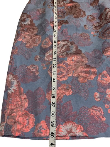 ASOS Petite US 8 Blue Metallic Floral Jacquard Sheath Dress Cocktail Party - Picture 9 of 9