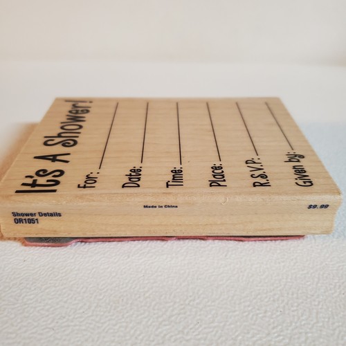 Stampabilities Rubber Stamp Shower Details Baby Wedding Party Celebrate 0R1051 - Picture 5 of 10