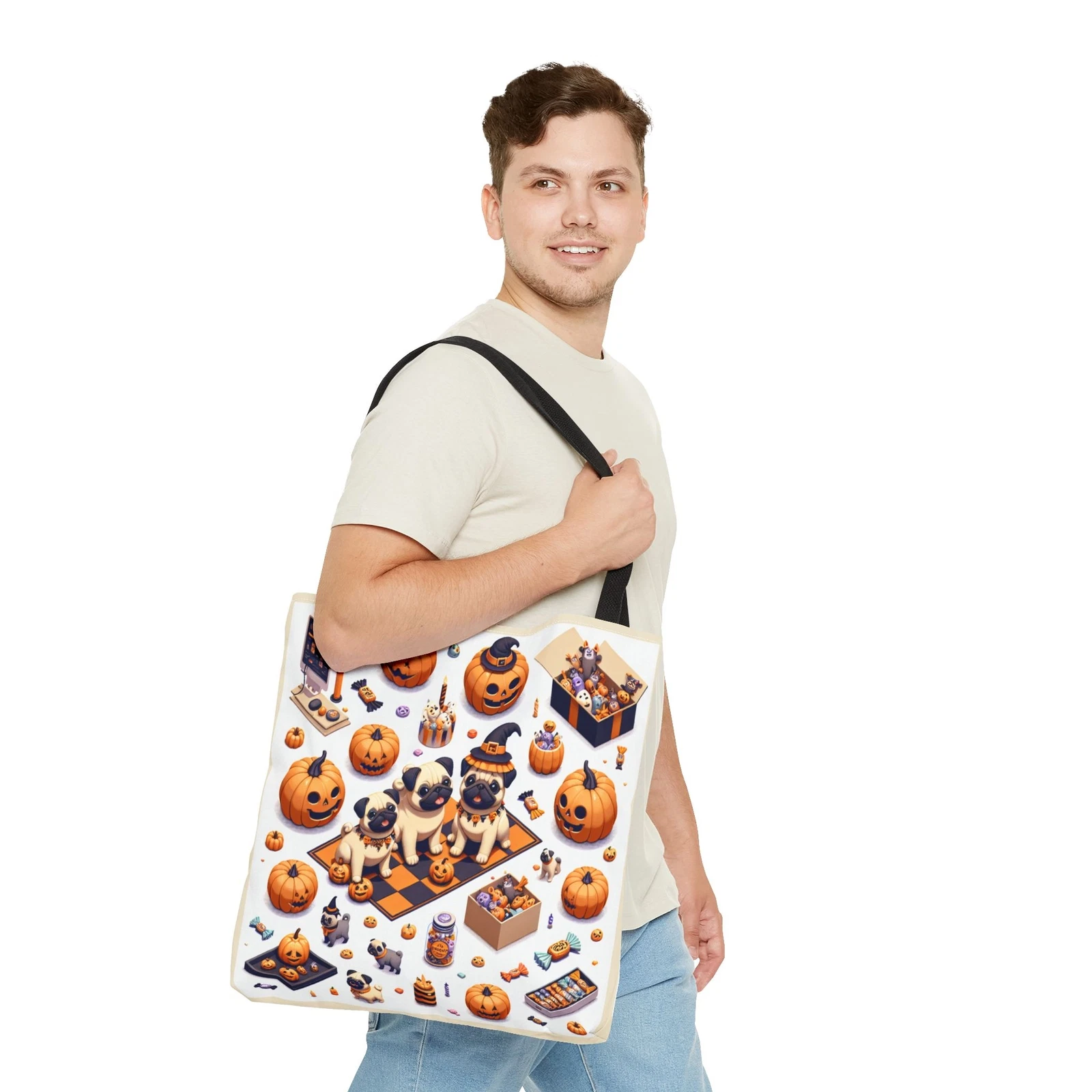 Halloween and Pugs Tote Bag