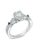 1Ct White Pear Moissanite Halo Engagement Wedding Ring In Solid 14K White Gold
