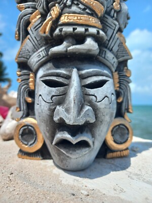 パック・フェイスマスク mayan Handcrafted Mayan Goddess Ixchel Clay Wall Mask: Mystical Art from