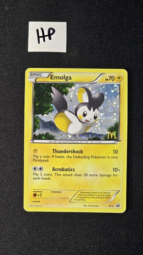 Emolga Holo 6/12 HP Pokemon McDonald's 2012 Series