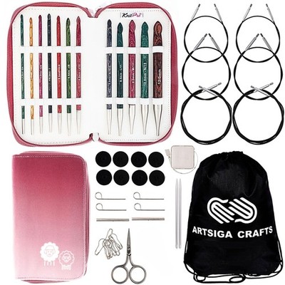 KnitPro Dreamz Grande Set 6 inch Afghan Tunisian Crochet Hooks Size 3.5, 3.75...