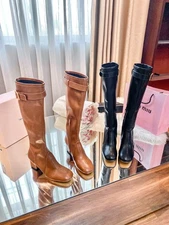 2026womens slimming knight boots with  buckle long boots TOP quality sz 35-40