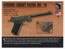 Stevens Target Pistol No. 10 Pistol Atlas Classic Firearms Card