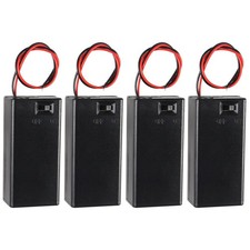DIANN 4pcs 9V Battery Holder with ON/Off Switch 9V Battery Case with Switch 9V B