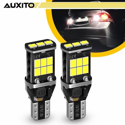 Pair T15 W16W T16 921 912 White LED Reverse Light Bulb 2835SMD 15E 6500K AUXITO