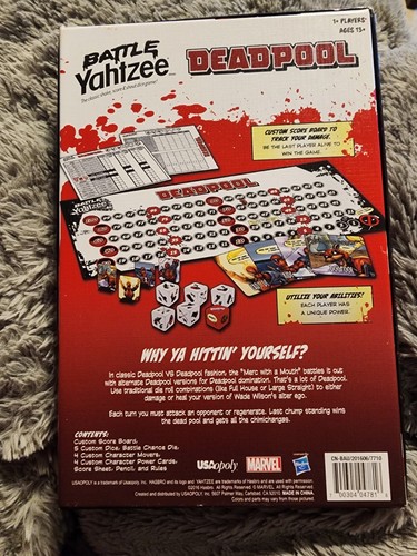 Deadpool Battle Yahtzee Marvel Hasbro 2016 Classic Shake & Shout Game Toy - Picture 2 of 4