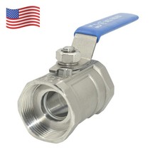 1-1/2" inch NPT Female Threaded 1pc type Ball Valve Stainless Steel SS 304 OIL