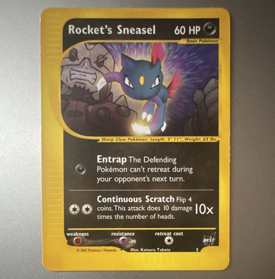 Nintendo Rocket's Sneasel 5/9 Best of Game Promo Regular 2002 Eng 60HP Basic