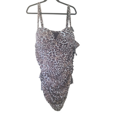 Torrid Leopard One Piece Swimsuit 6X Underwire Push Up NWT Lattice Mesh $108