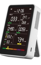 Professional Indoor Air Quality Monitor with AQI Beep Alarms, Portable Real Time