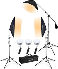 Softbox Lighting Kit 3Pack 20X28In Soft Box 28In Octa Softbox 85W 2700-6400K E27