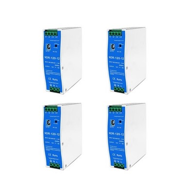 (4PCS) NDR120-12 DC 12V Din Rail Power Supply Slim 120w 10A(Input:100-240VAC,...