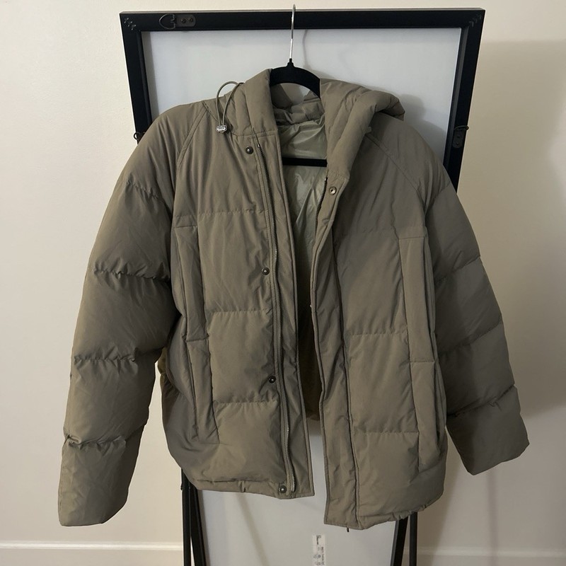 Atorie Nans Khaki green puffer jacket High-Density Hooded Down Puffer