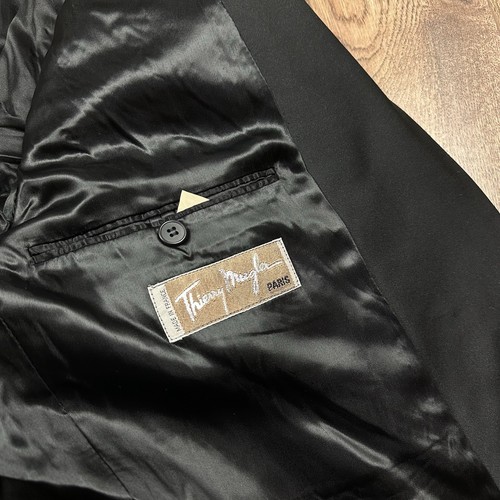 Uomo Thierry Mugler Archiv Smoking 1980 Nero Taglia 54 Made in France - Foto 15 di 17