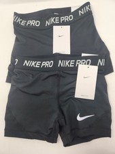 LOT 2 NIKE PRO Girl's COMPRESSION DRI-FIT Shorts-Black AQ9040-010 Size Large