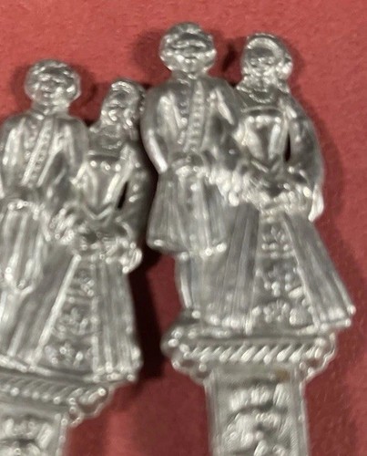 Set Of 3 Wedding Ladle Spoons pewter SKS Zinn 7” Couple - Picture 3 of 6
