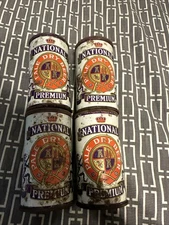 National Premium Pale Dry Beer Flat Top Cans, 4pk Empty, Has Rust, No Dents 