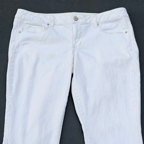 American Eagle Jeans Womens White 14 Skinny Kick Cut Stretch Mid Rise FLAW READ - Picture 2 of 13