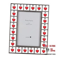 Lasody Love Picture Frame 4x6 with Red Heart For Horizontal Table Top Display