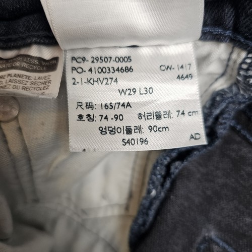 Levi's 502 Jeans Uomo 29x30 Sbiadito Nero Regular Fit Conico Nero Scuro Tab - Foto 13 di 17