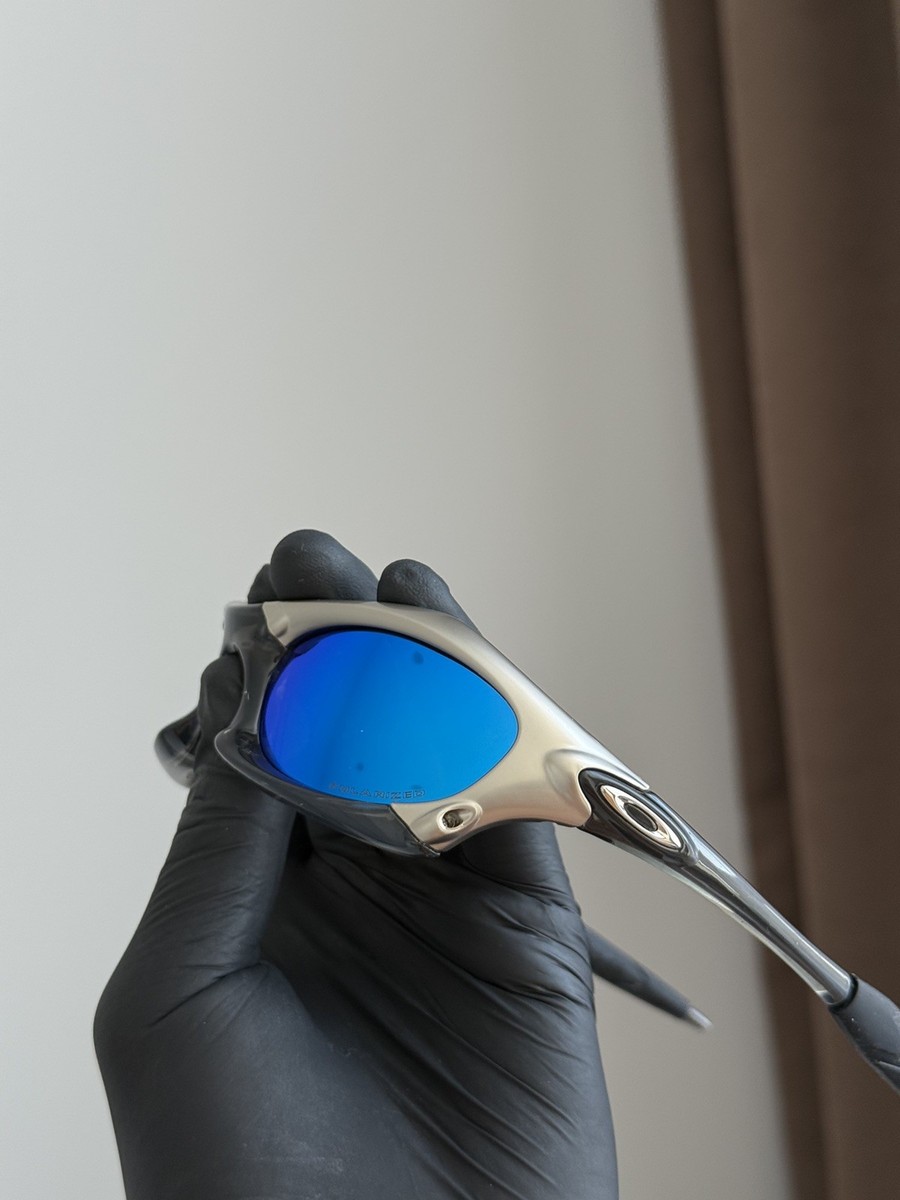 Oakley Minute Splice Redux Silver Blue Vintage Sunglasses Gorpcore