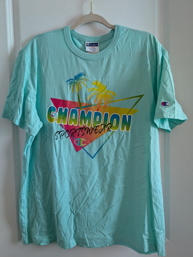 Champion Graphic T-shirt Turquoise Men's Size Large