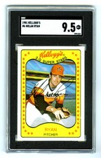 NOLAN RYAN~VERY RARE (POP 3) 1981 KELLOGG'S SUPER STARS SGC-9.5 MINT+ MLB CARD#6