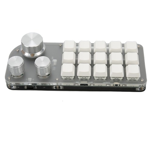 One Handed Mechanical Keyboard 15 Keys 3 Knobs With RGB BT Plug And Play Mini FY - Afbeelding 19 van 22
