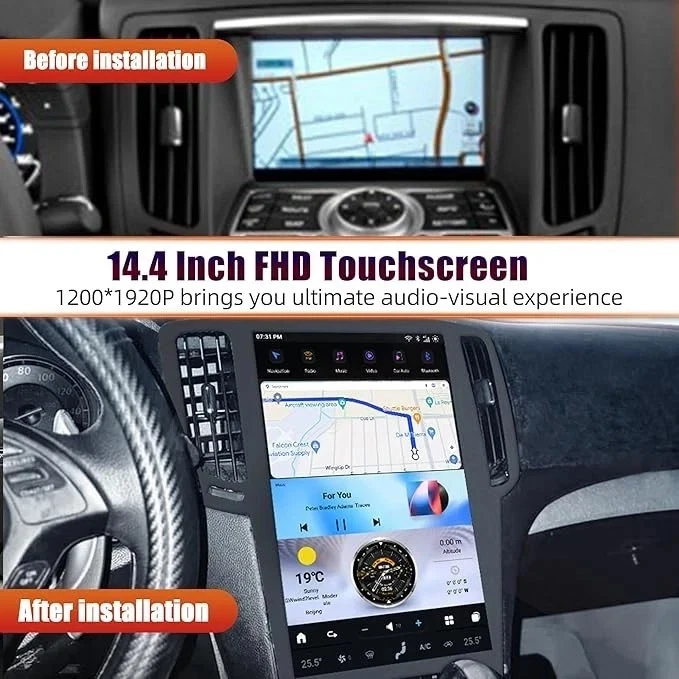 For Infiniti G35 G37 2007-2013 14.4" Android Tesla Vertical Screen Car Gps Radio Foto 2 de 4